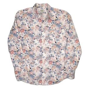 J.Crew Secret Wash Organic Cotton Floral Print Shirt M Slim Fit Madagascar